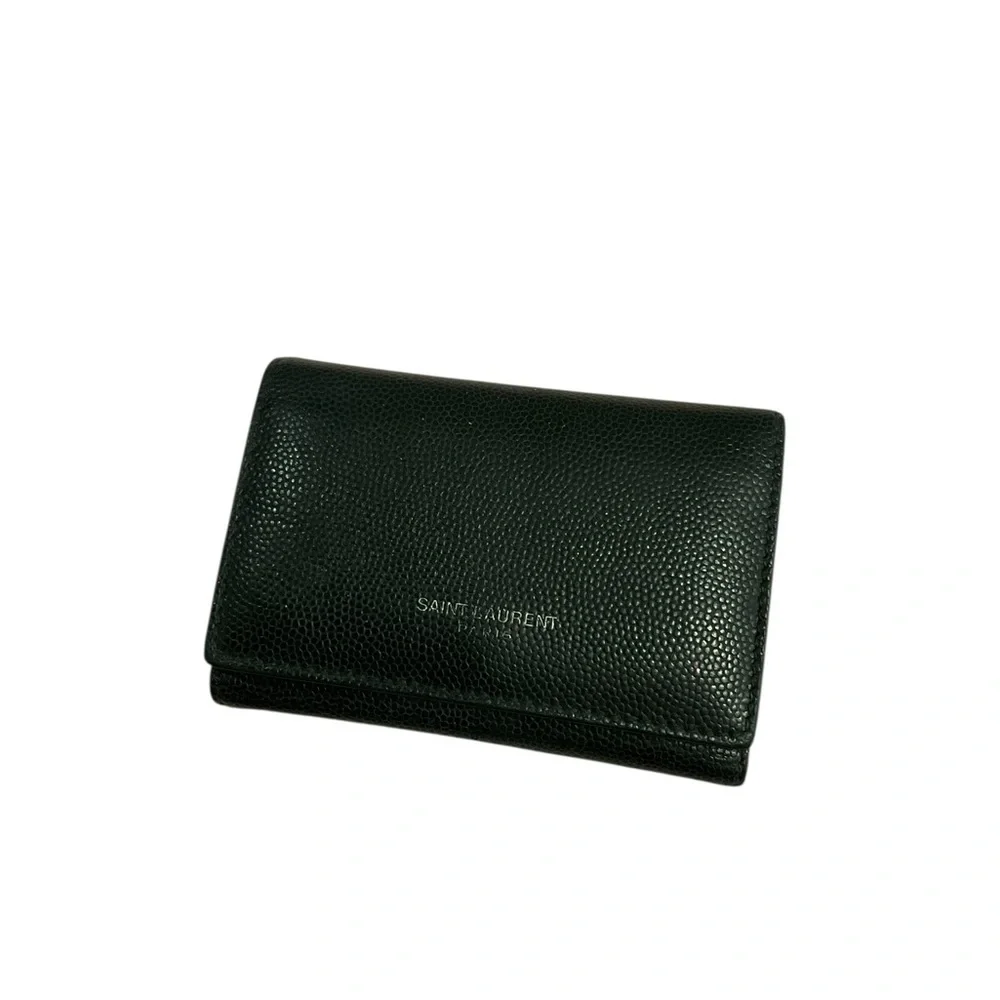 Saint Laurent Black Leather Key Case